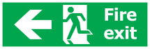 Fire Exit Run Man - Left Arrow Fire Exit Run Man - Left Arrow