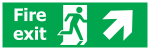Fire Exit Run Man - Right Up Arrow