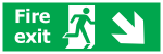 Fire Exit Run Man - Right Down Arrow