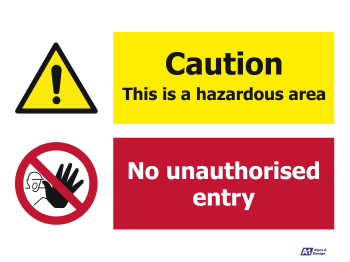 Caution Hazard No Unauth Entry Caution Hazard No Unauth Entry