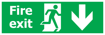 Fire Exit Run Man - Down Arrow Fire Exit Run Man - Down Arrow