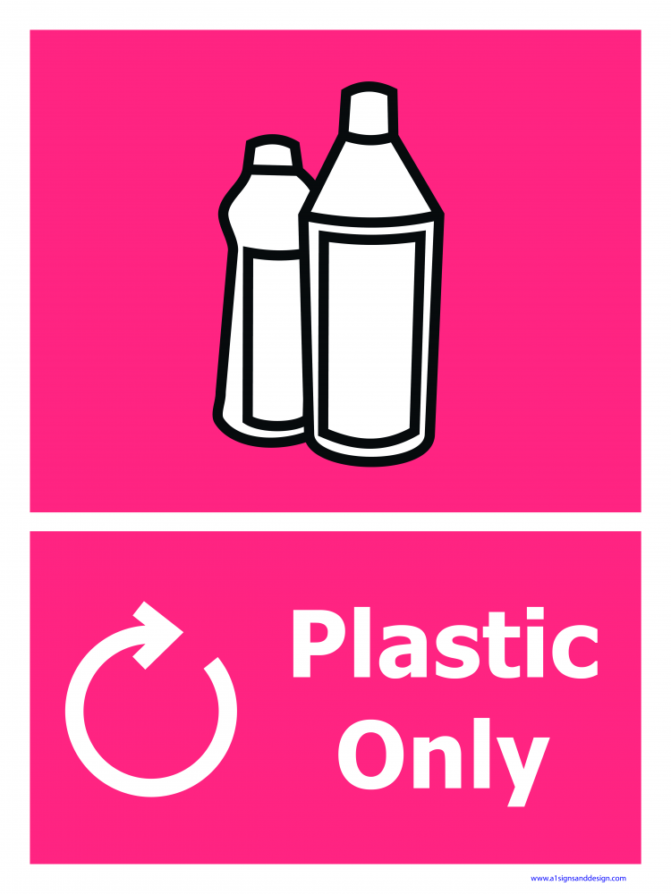 Plastic Container Only Sign Plastic Only - A1 Tools and Fixings Ltd