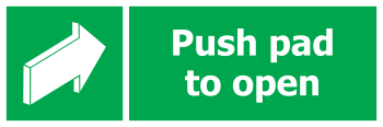 Push Pad, Right Push Pad, Arrow Right Sign 600x200mm 3mm Foamex - A1 ...