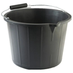14L Black Plastic Bucket