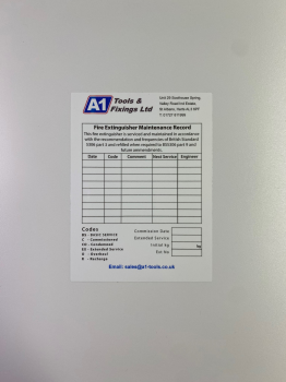 Service Label for Fire Extinguishers Service Label for Fire Extinguishers