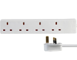4 Way Trailing Socket 2m Extension Lead 13A